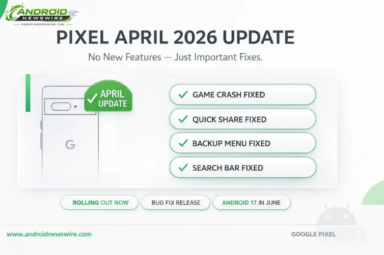 Google Pixel April 2026 Update: Game Crashes, Quick Share & Backup Menu All Fixed